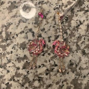 Betsey Johnson Flamingo Earrings